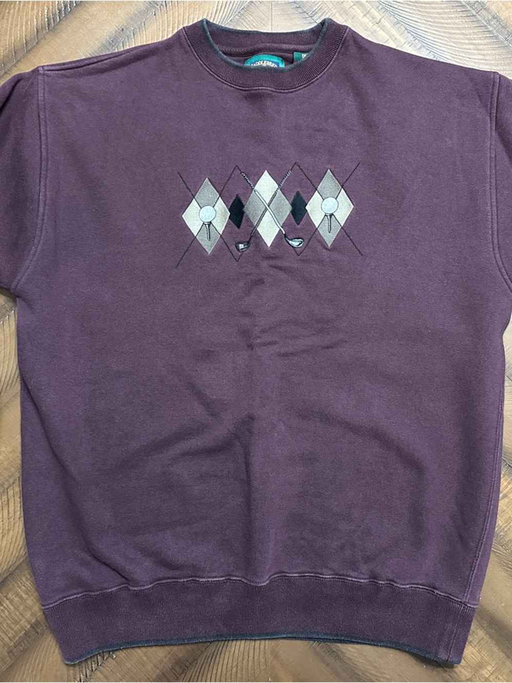 Saddlebred Marion Argyle Golf Crewneck Sweater - L